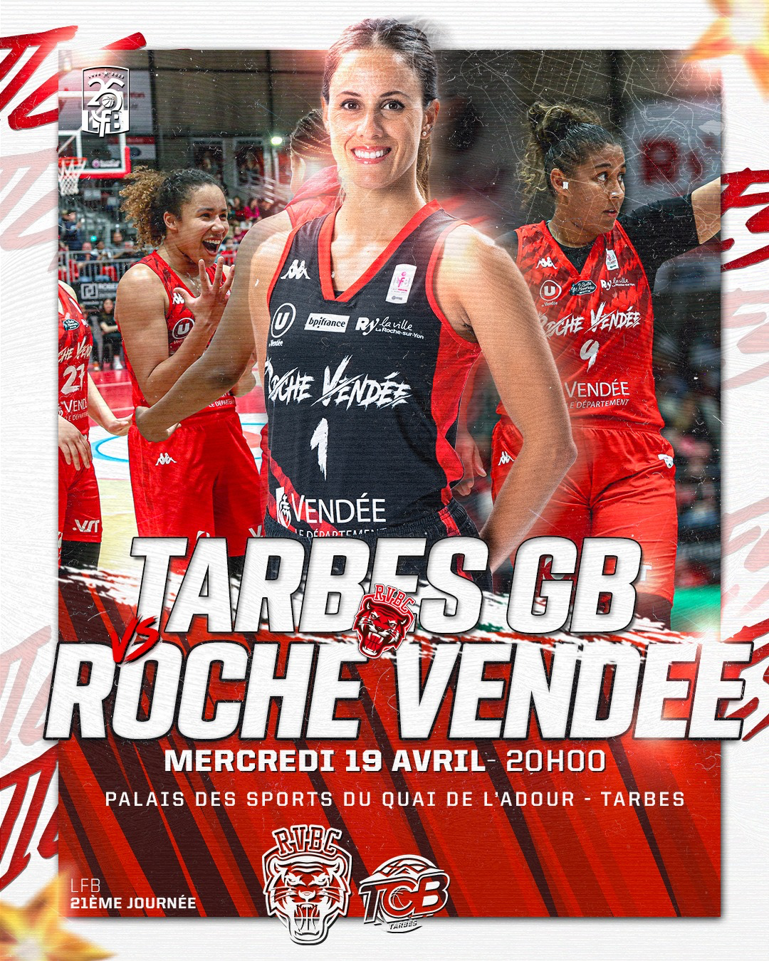 J 1 match crucial Tarbes pour le RVBC La Roche Vend e Basket
